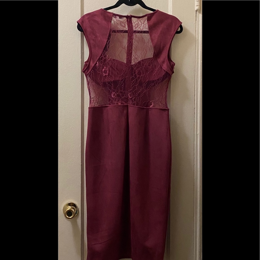 Lace back bustier top midi dress
